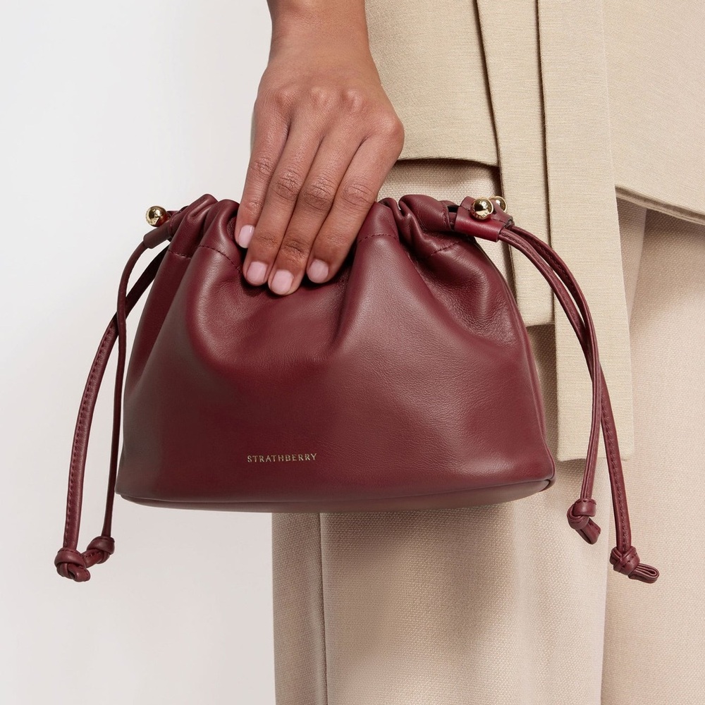 Strathberry Burgundy Clutch